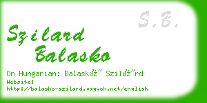 szilard balasko business card